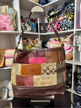 Coach Vintage Patchwork Leather Hobo Shoulder Bag